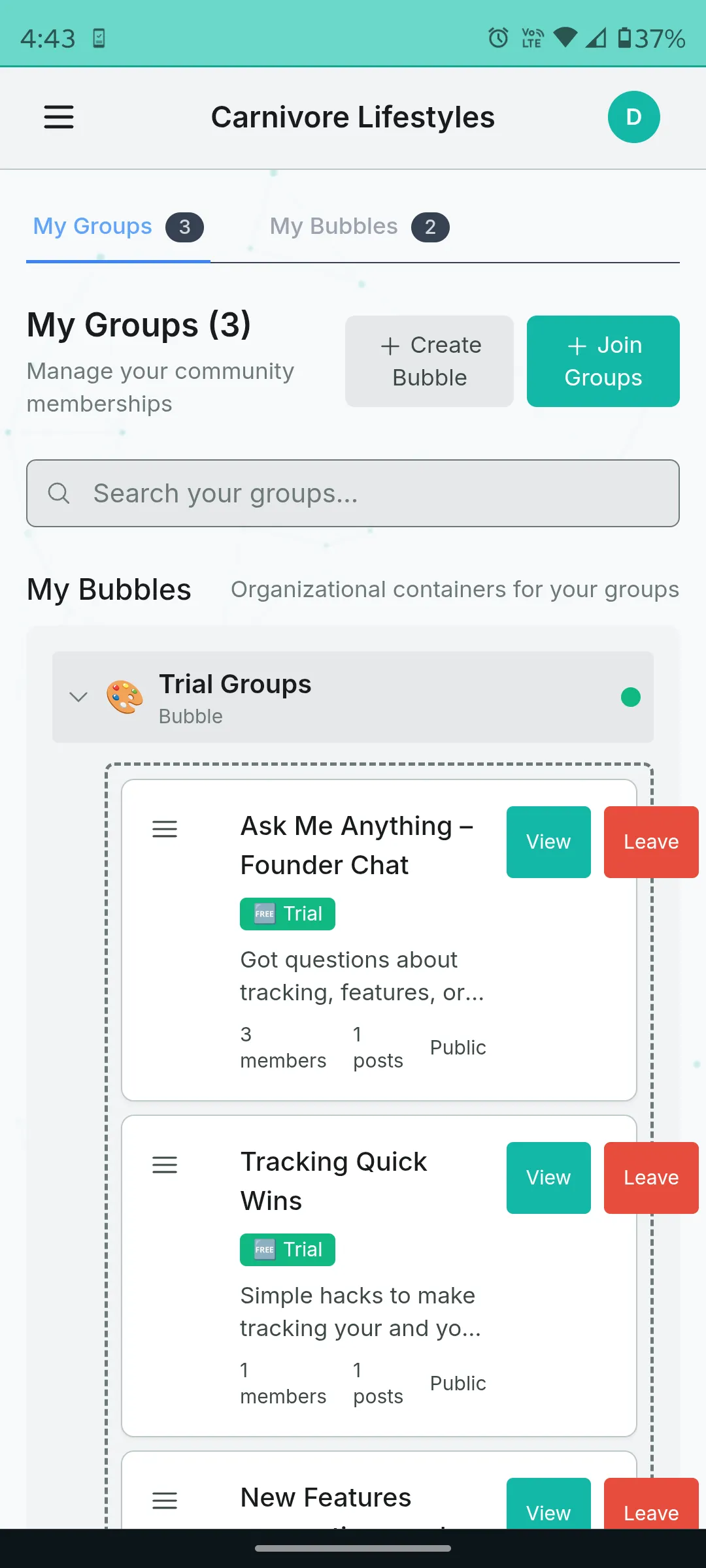 Built-in community groups
